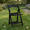 ChairMates Black Grass and Sand Series Resin Folding Chair with Black Vinyl Cushion and Stainless Steel Hardware CFRBGS-AX-T