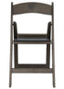 Chivari Black Metallic/Silver Onyx with Black Vinyl Cushion Resin Folding Chair CFRBM-AX-T