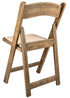 Chivari 100 Pack Chestnut WoodGrain Resin Folding Chairs with Tan Cushions CFRCB-I-AX-T-100