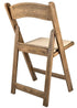 Chivari 100 Pack Chestnut WoodGrain Resin Folding Chairs with Tan Cushions CFRCB-I-AX-T-100