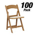 Chivari 100 Pack Chestnut Folding Resin Chair with Ivory Vinyl Cushion CFRCB-IVY-AX-100