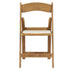 Chivari 100 Pack Chestnut Folding Resin Chair with Ivory Vinyl Cushion CFRCB-IVY-AX-100
