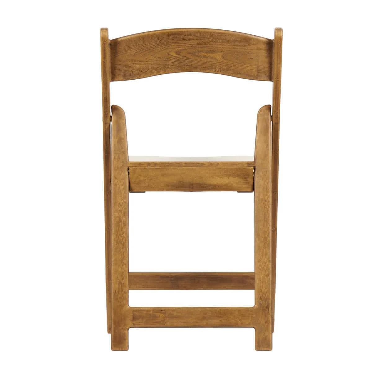 Chivari 100 Pack Chestnut Folding Resin Chair with Ivory Vinyl Cushion CFRCB-IVY-AX-100