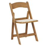 Chestnut Folding Resin Chair with Ivory Vinyl Cushion