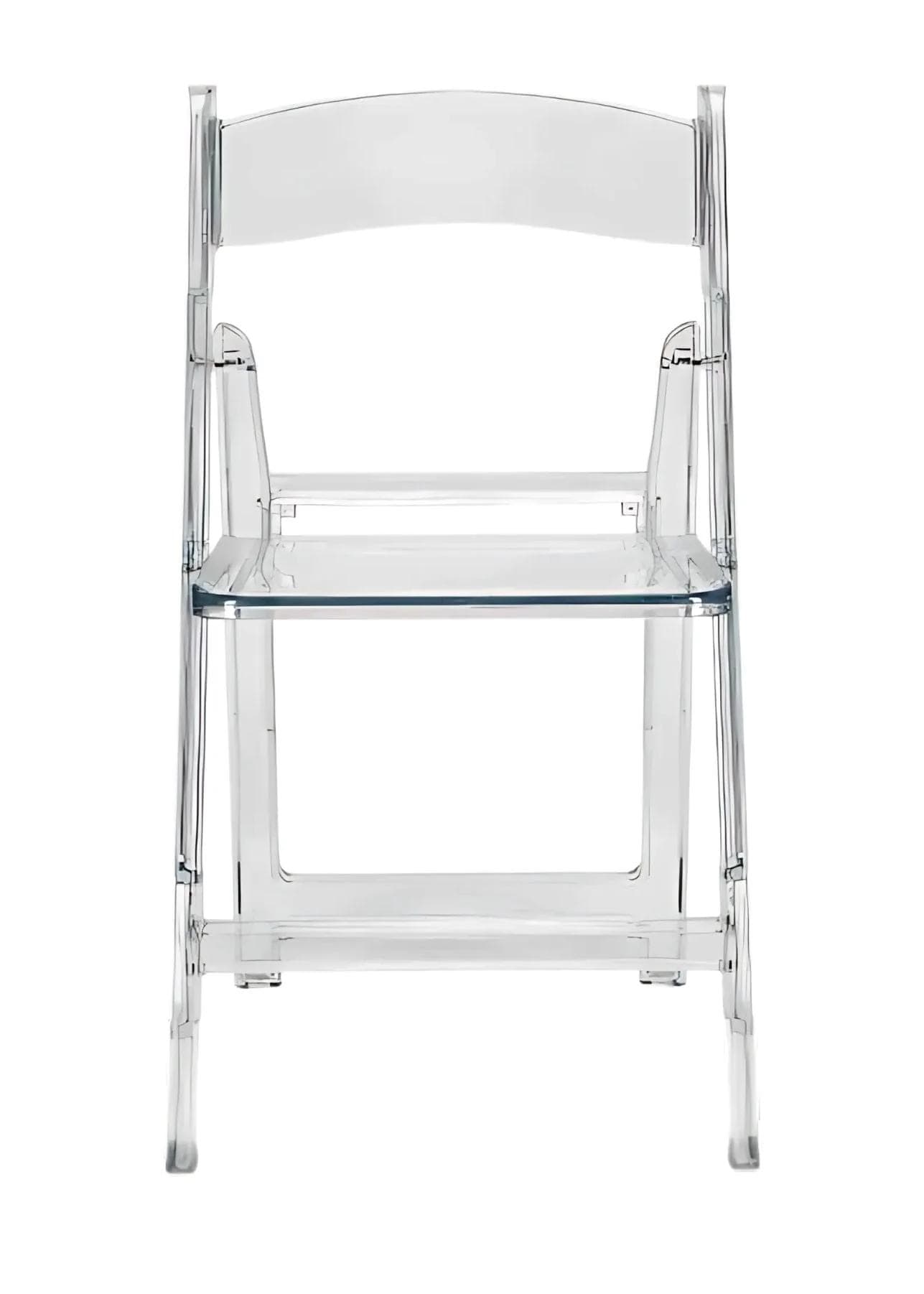 Chivari 100 Pack Clear Resin Folding Chairs CFRCL-HB-T-100