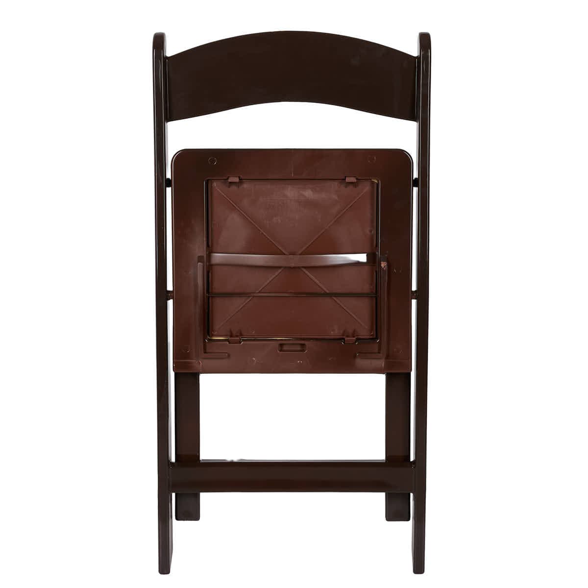 Chivari Fruitwood ToughResin™ Folding Chair with Tan Cushion CFRF-TAN-AX-T