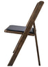 Chivari 100 Pack Fruitwood Resin WoodGrain™ Folding Chair with Black Cushion CFRFB-B-AX-T-100