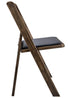 Chivari 100 Pack Fruitwood Resin WoodGrain™ Folding Chair with Black Cushion CFRFB-B-AX-T-100