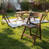 Chivari Fruitwood Resin WoodGrain™ Folding Chair with Black Cushion CFRFB-B-AX-T