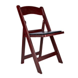 Mahogany WoodGrain™ Resin Steel Skeleton™ Folding Chair with Black Seat