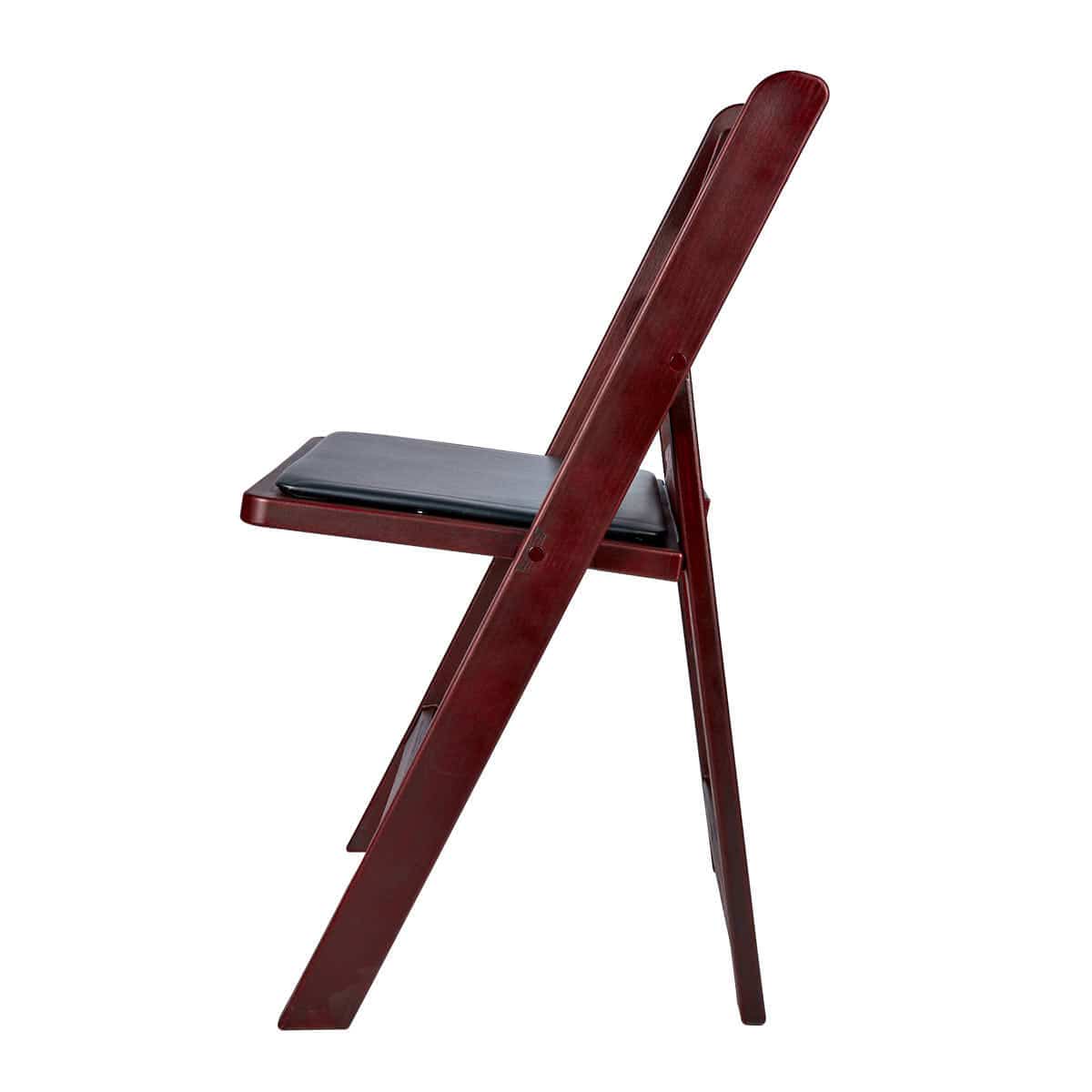 Chivari Mahogany Resin WoodGrain™ Folding Chair with Black Cushion CFRMB-B-AX-T