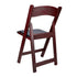 Chivari Mahogany Resin WoodGrain™ Folding Chair with Black Cushion CFRMB-B-AX-T