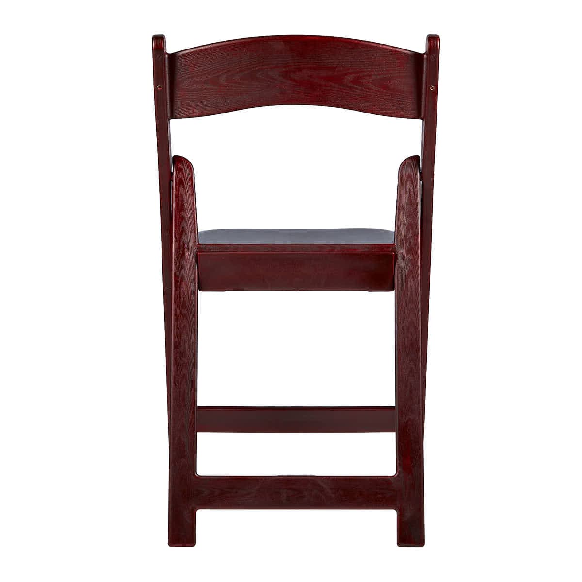 Chivari Mahogany Resin WoodGrain™ Folding Chair with Black Cushion CFRMB-B-AX-T