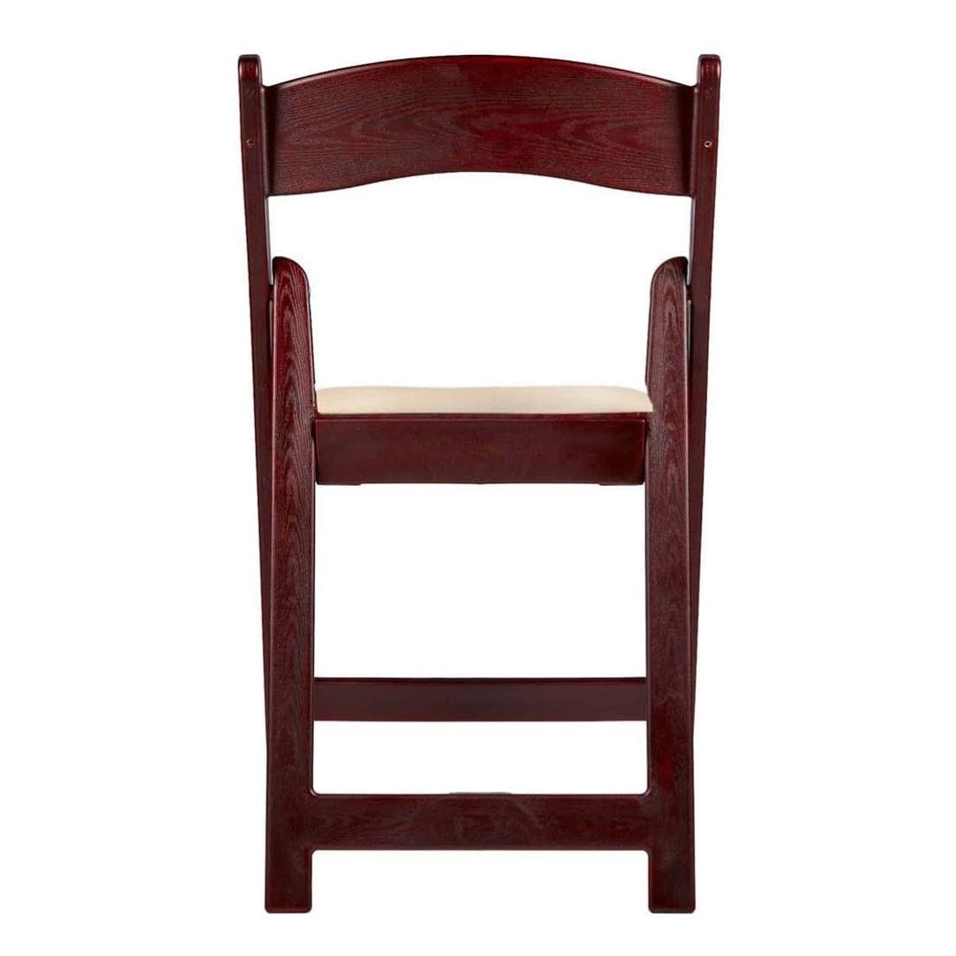 Chivari Mahogany Resin WoodGrain™ Folding Chair with Tan Cushion CFRMB-I-AX-T