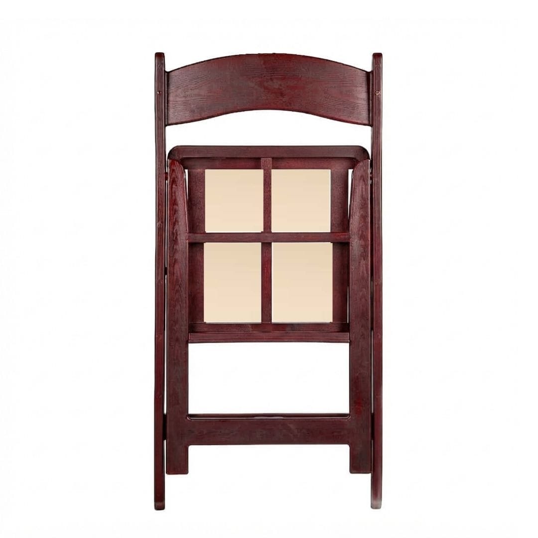 Chivari Mahogany Resin WoodGrain™ Folding Chair with Tan Cushion CFRMB-I-AX-T