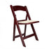 Chivari Mahogany Resin WoodGrain™ Folding Chair with Ivory Cushion CFRMB-IVY-AX-T