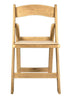Chivari 100 Pack Natural Resin WoodGrain™ Folding Chair with Tan Cushion CFRNB-I-AX-T-100