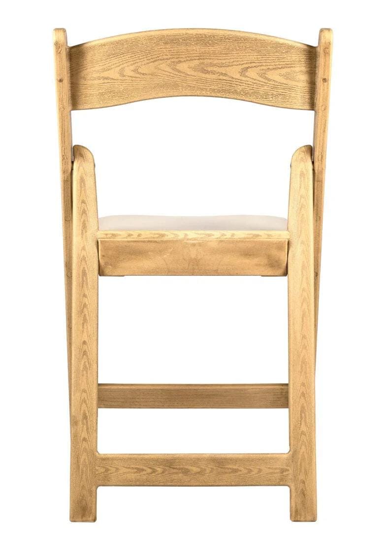 Chivari 100 Pack Natural Resin WoodGrain™ Folding Chair with Tan Cushion CFRNB-I-AX-T-100