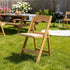 Chivari Natural Resin WoodGrain™ Folding Chair with Tan Cushion CFRNB-I-AX-T