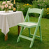 Chivari Sage Green with Matching Vinyl Cushion WoodGrain™ Resin Folding Chair CFRSGB-AX-T