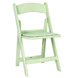Sage Green with Matching Vinyl Cushion WoodGrain™ Resin Folding Chair