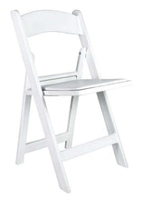 White ToughResin™ Folding Chair with White Vinyl Cushion
