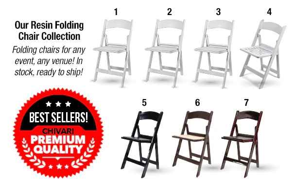 Chivari White Resin Folding Chair CFRW2-CX-T