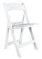 Chivari White ToughResin™ Folding Chair with White Vinyl Cushion CFRW-CX-T