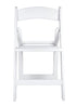 Chivari White ToughResin™ Folding Chair with White Vinyl Cushion CFRW-CX-T