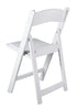 Chivari White ToughResin™ Folding Chair with White Vinyl Cushion CFRW-CX-T