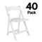 Chivari 40 Pack Kids White Resin Folding Chairs CFRW-KID-AX-T-40