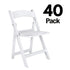 Chivari 40 Pack Kids White Resin Folding Chairs CFRW-KID-AX-T-40