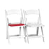 Chivari White Resin Folding Chair 80 Pack - Plus 40 Red and 40 Blue Cushions CFRW-RBCUSH-KT