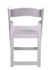 Chivari White Resin Folding Chair Slatted Seat CFRW-SLATTED-CX-T