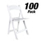 Chivari 100 Pack White with White Vinyl Cushion Resin Steel Skeleton™ Folding Chair CFRW-ST-A-100