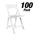 Chivari 100 Pack White with White Vinyl Cushion Resin Steel Skeleton™ Folding Chair CFRW-ST-A-100
