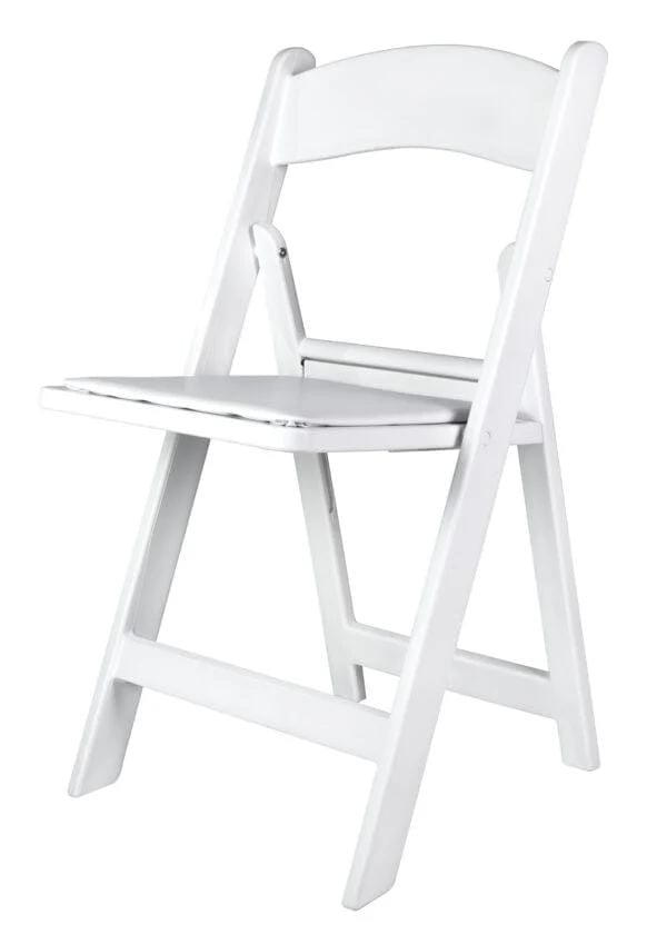 Chivari 100 Pack White with White Vinyl Cushion Resin Steel Skeleton™ Folding Chair CFRW-ST-A-100