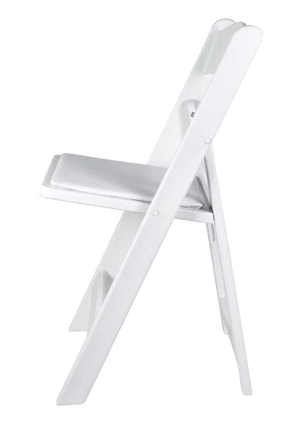 Chivari 100 Pack White with White Vinyl Cushion Resin Steel Skeleton™ Folding Chair CFRW-ST-A-100