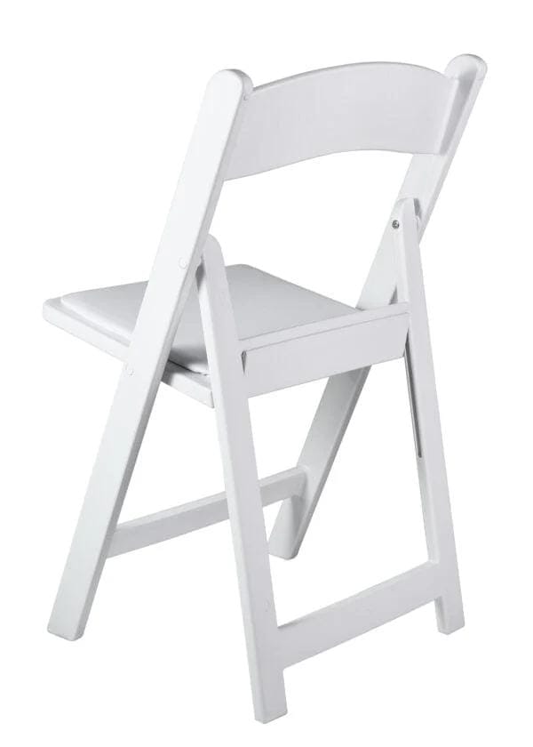 Chivari 100 Pack White with White Vinyl Cushion Resin Steel Skeleton™ Folding Chair CFRW-ST-A-100