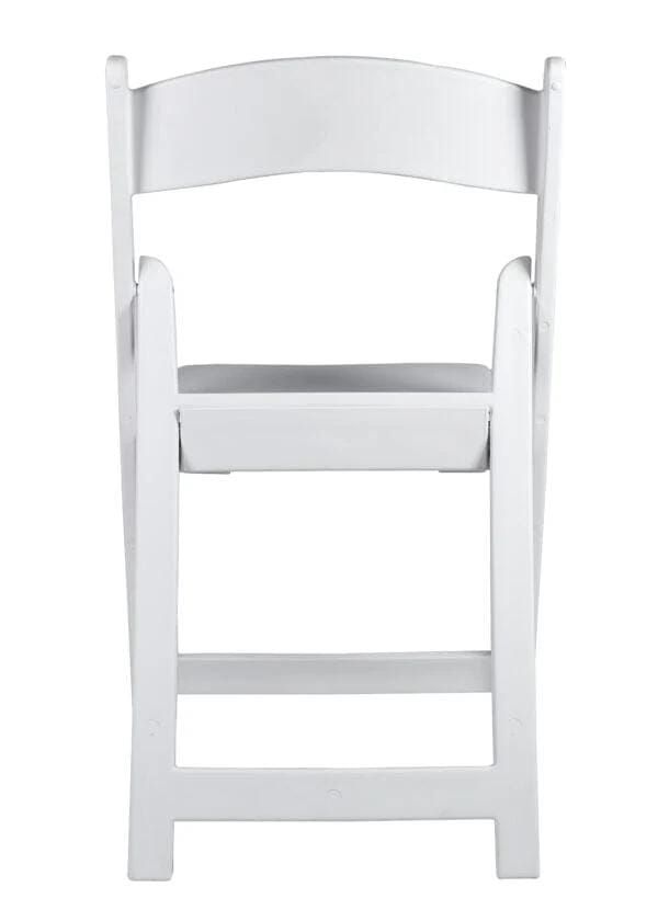 Chivari 100 Pack White with White Vinyl Cushion Resin Steel Skeleton™ Folding Chair CFRW-ST-A-100