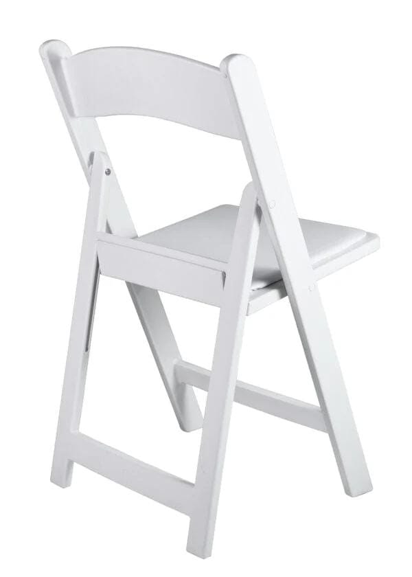 Chivari 100 Pack White with White Vinyl Cushion Resin Steel Skeleton™ Folding Chair CFRW-ST-A-100
