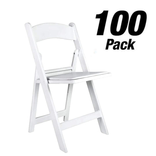100 White Resin Folding Chairs