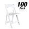 Chivari 100 Pack White Resin Folding Chair CFRW2-CX-T-100
