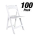 Chivari 100 Pack White Resin Folding Chair CFRW2-CX-T-100