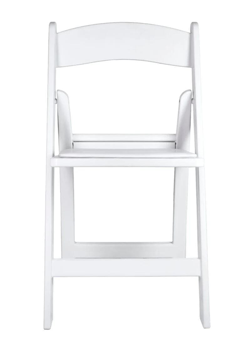 Chivari 100 Pack White Resin Folding Chair CFRW2-CX-T-100
