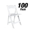 Chivari White Resin Folding Chair, 100 Pack CFRW2-KT-100