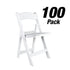 Chivari White Resin Folding Chair, 100 Pack CFRW2-KT-100