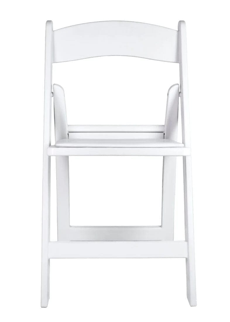 Chivari White Resin Folding Chair, 100 Pack CFRW2-KT-100