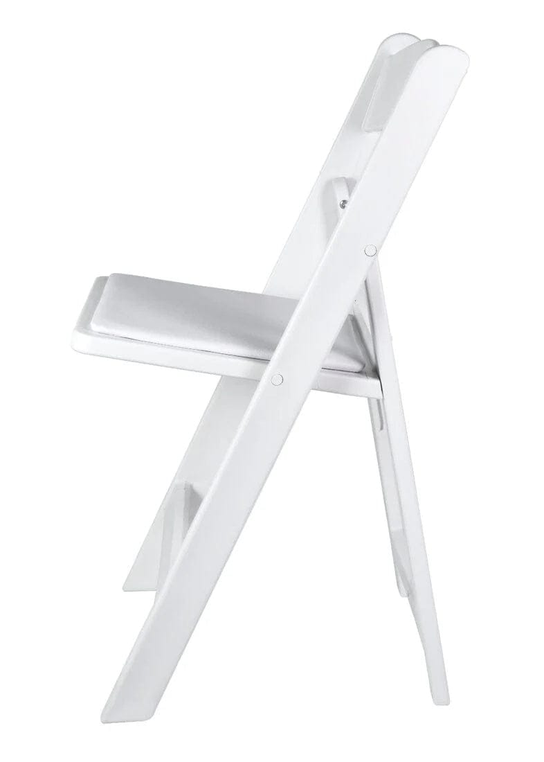 Chivari White Resin Folding Chair, 100 Pack CFRW2-KT-100