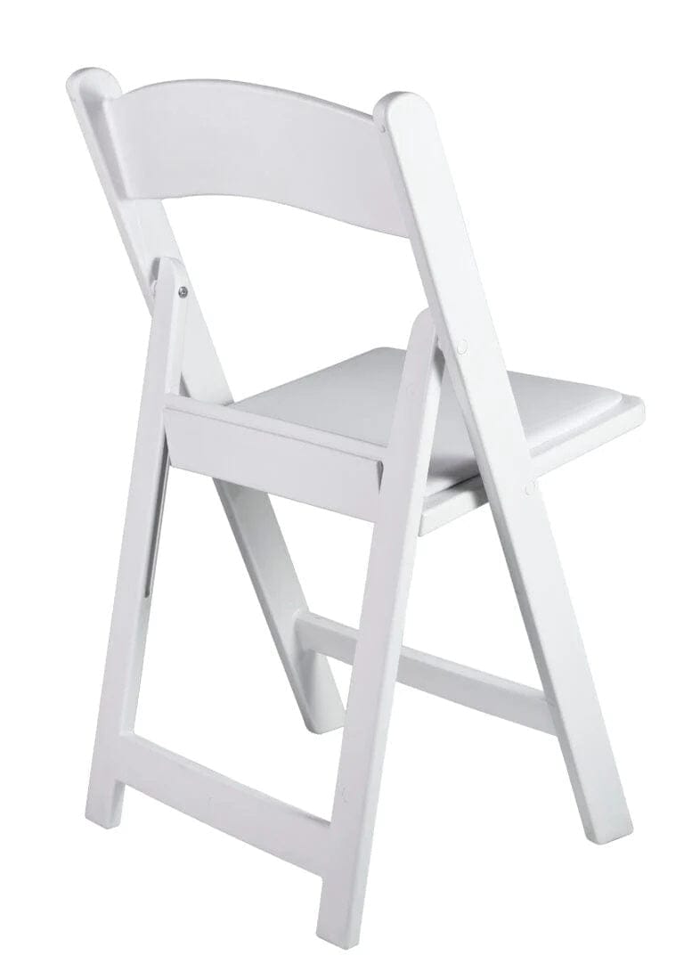Chivari White Resin Folding Chair, 100 Pack CFRW2-KT-100